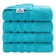 preview thumbnail 39 of 148, American Soft Linen 100% Cotton Turkish Bath Towels Large, 4 Pack Luxury Hotel Spa Quality Turkish Bath Towels Bathroom Sets Aqua Blue