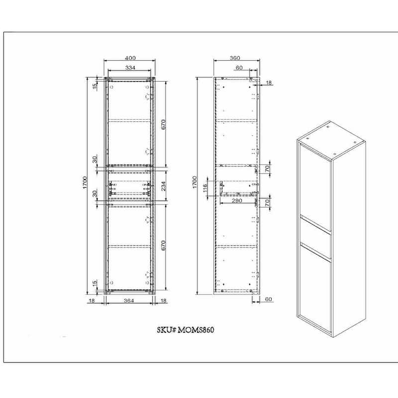 Morava 16'' Wall Mounted Linen Cabinet
