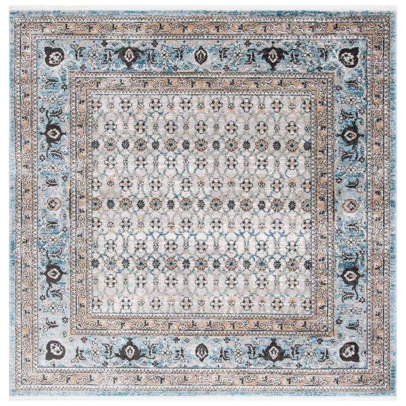 SAFAVIEH Shivan Tamuita Oriental Rug - 6'7" Square - Grey/Blue