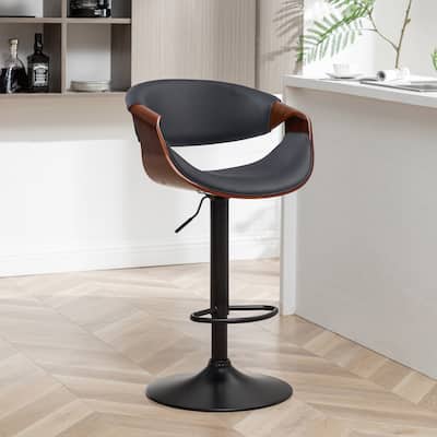 Porthos Home Fenn Faux Leather Swivel Adjustable Height Bar Stool