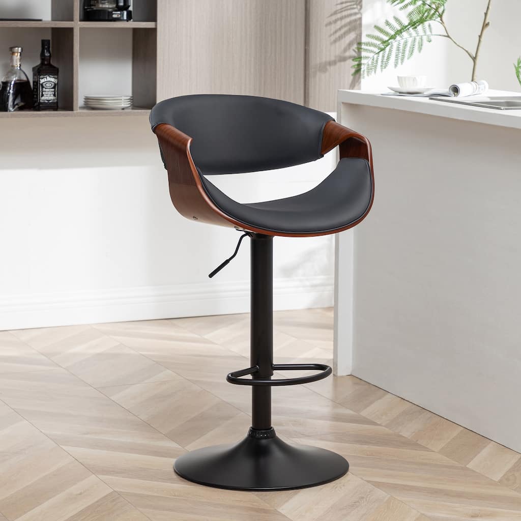 Porthos Home Fenn Faux Leather Swivel Adjustable Height Bar Stool