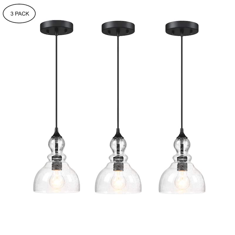3-Pack 1-Light Mini Pendant with Brushed Nickle - Dark Bronze