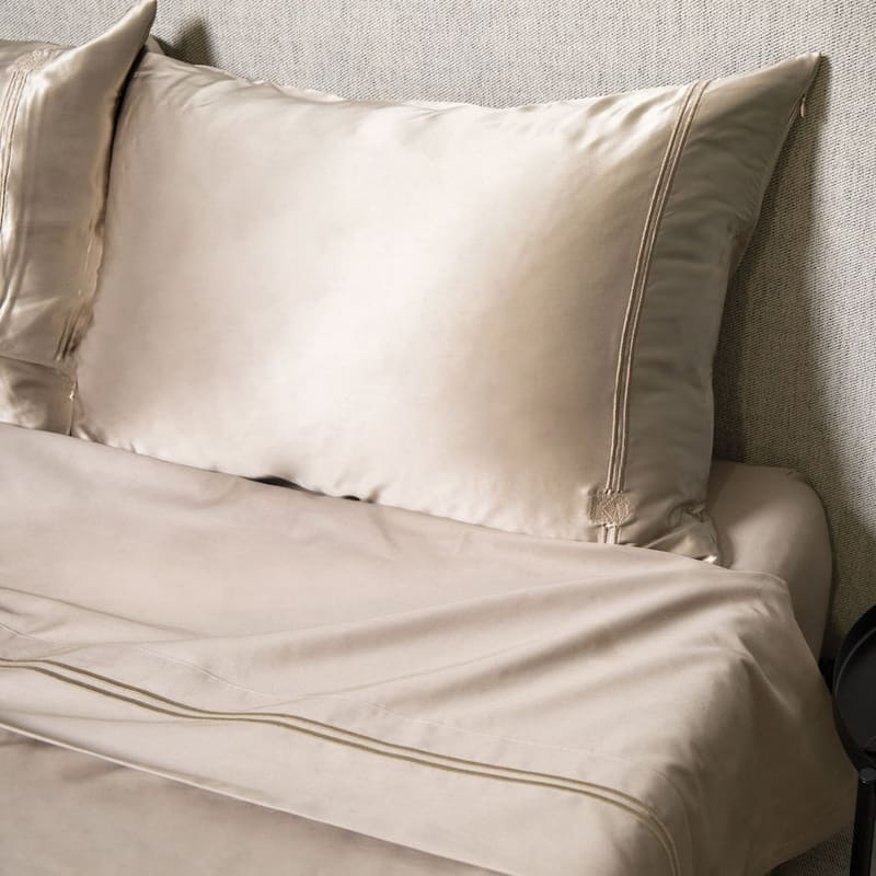 Mismatch Silk Pillowcases with Cotton Sheets - Champagne - Full