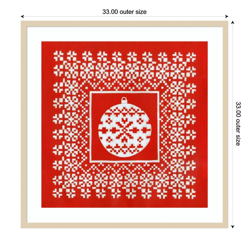 Fair Isle Snowflake V by Chariklia Zarris Wood Framed Wall Art Print - 33 x 33 in