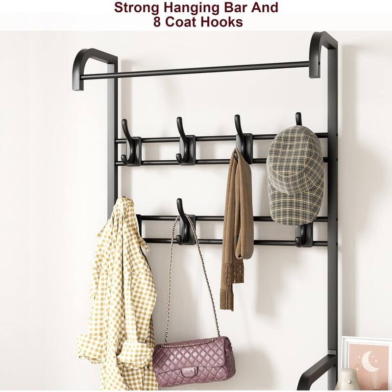 Hall Tree Storage Bench for Entryway,with Storage Drawer