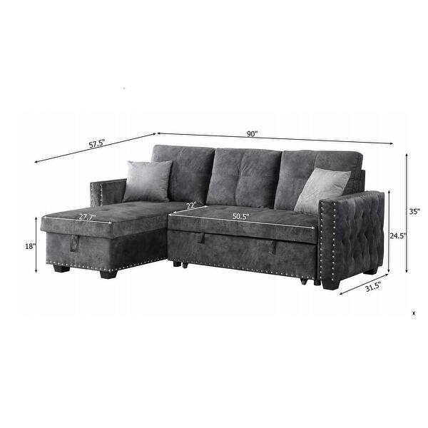Reversible Sleeper Sectional Sofa with Storage - Bed Bath & Beyond ...