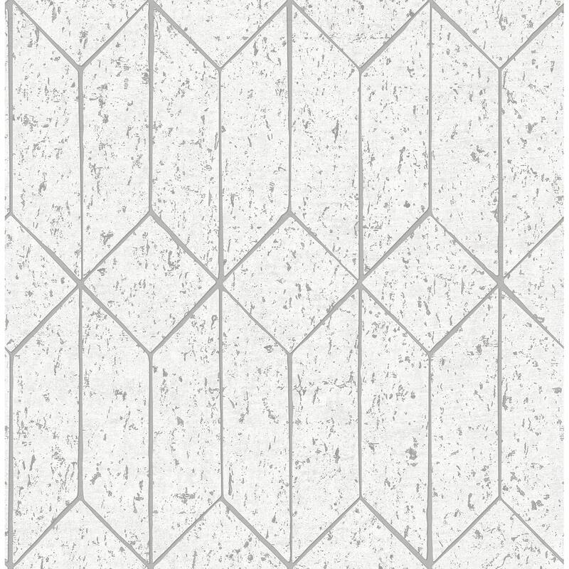 Advantage Hayden White Concrete Trellis Wallpaper