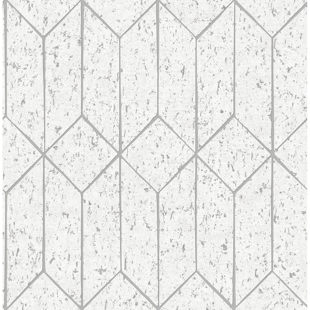Advantage Hayden White Concrete Trellis Wallpaper