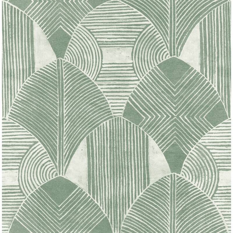Scott Living Westport Green Geometric Wallpaper