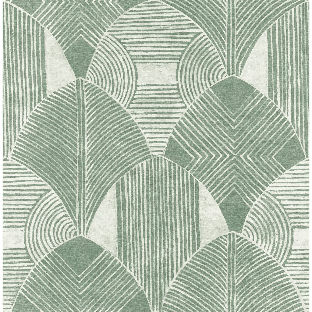 Scott Living Westport Green Geometric Wallpaper