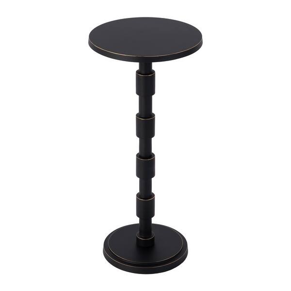 slide 2 of 4, Delano 10 in. W Round All Metal Pedestal Base End Table Bronze