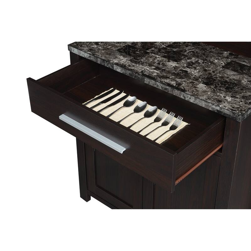 Convenience Concepts Sawyer 1 Drawer Wine Bar with Storage Cabinet and Shelves