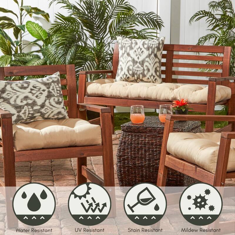 Solid Color 20-inch Outdoor Chair Cushion (Set of 2)