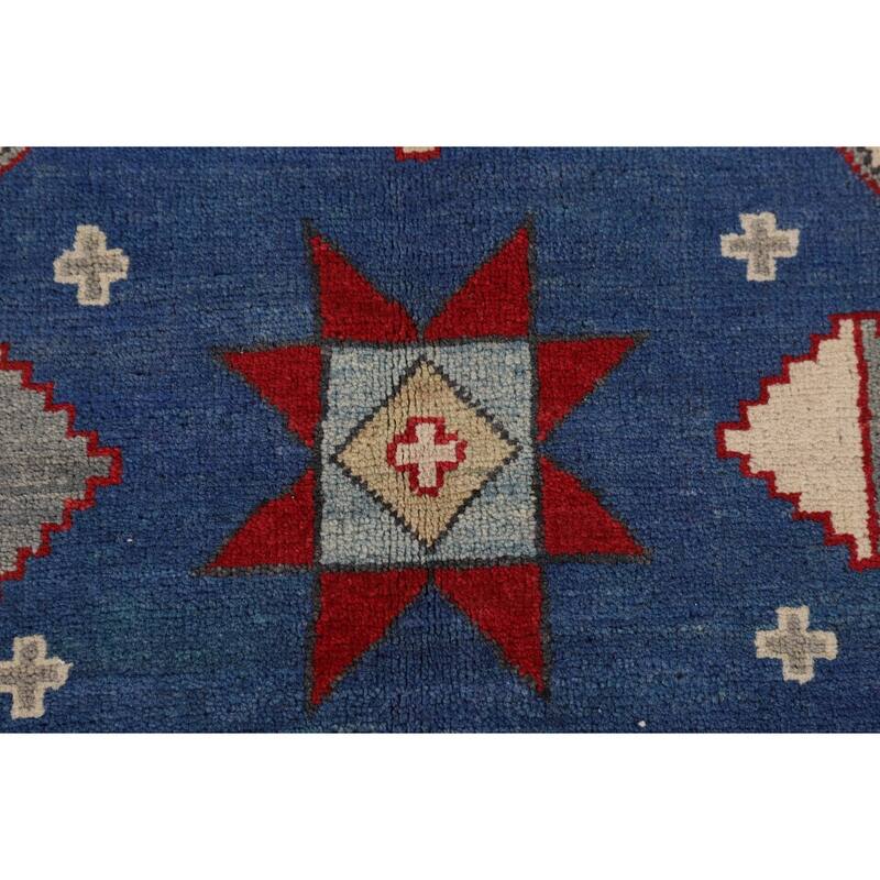 Kazak Oriental Area Rug Handmade Wool Carpet - 5'11" x 8'11"