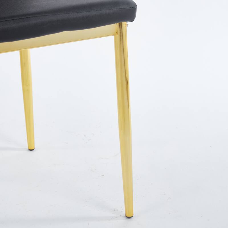 GDFStudio - Soren Mid-Century Modern High Back Dining Chair with Metal Frame and Upholstered Seat, Set of 2