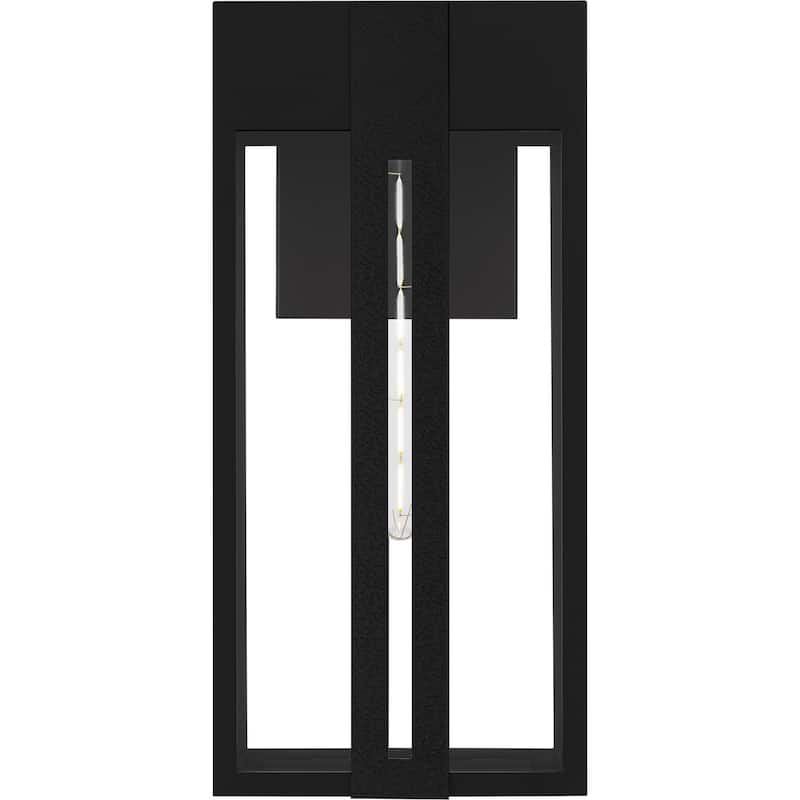 Matte Black Outdoor Wall Lantern from the Boswell Collection