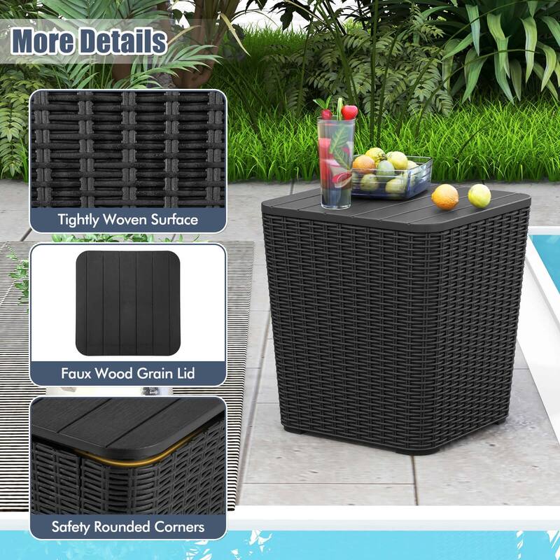 Costway 11.5 Gallon Water-proof Deck Box with Removable Lid Storage - See Details