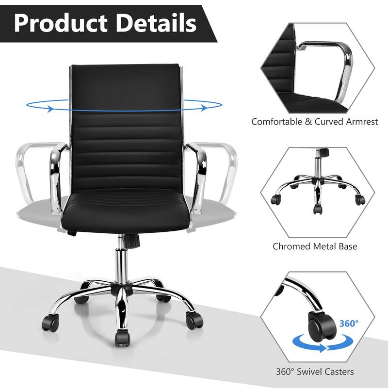 Ribbed Office Chair Ergonomic High Back Executive Conference Chair