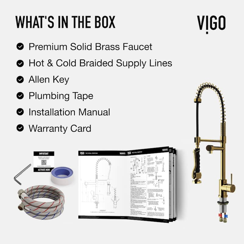 VIGO Zurich 27" H Single Handle Pull-Down Sprayer Kitchen Faucet