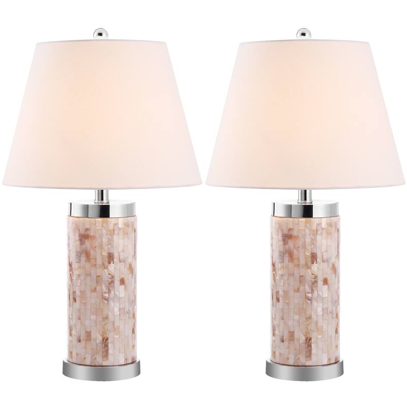 SAFAVIEH Lighting Diana Capiz Shell 26-inch Table Lamp (Set of 2) - 14"x14"x25"