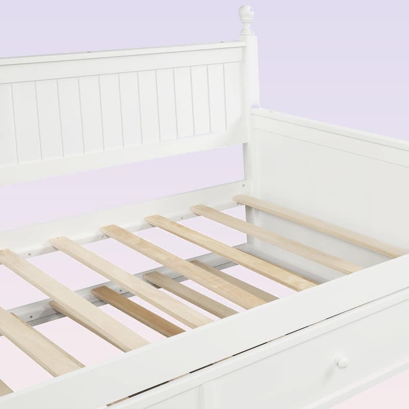 Modern Twin Size Wood Daybed with Twin Size Trundle