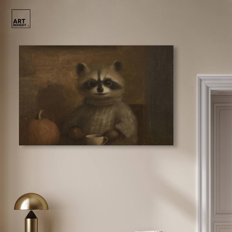 Raccoon Reverie Canvas by Art Remedy, Gallery Wrapped