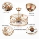 preview thumbnail 15 of 16, 20" Gold Caged Farmhouse Crystal Ceiling Fan Light
