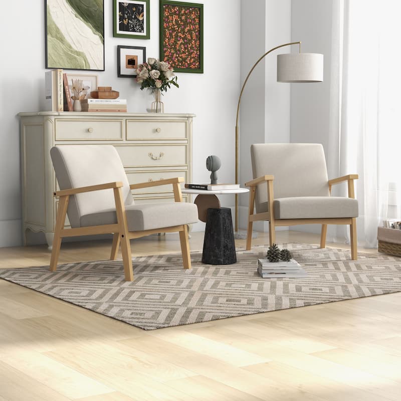 25.5 Wide Soft cushion solid wood armchair
