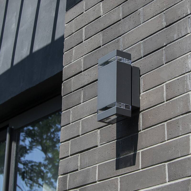 Lutec Black LED Outdoor Wall Lantern Sconce - 7.6 x 9.25 x 4.29 - 7.6 x 9.25 x 4.29