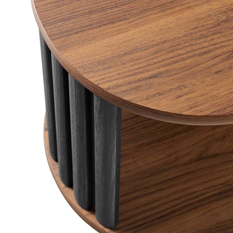 Collins Modern Two-tone Wooden Accent End Table with Shelf