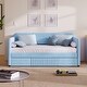 preview thumbnail 2 of 34, Upholstered Sofa Bed Frame Twin Size Daybed w/ Pull-out Twin Size Bed
