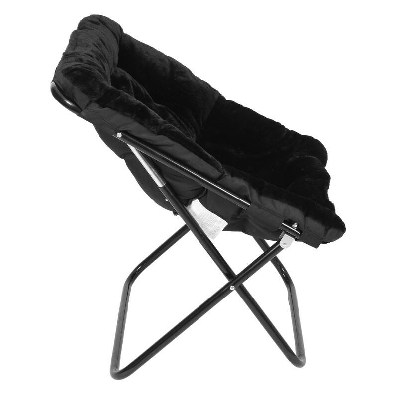 Oversized Folding Upholstered Saucer Chair with Ottoman