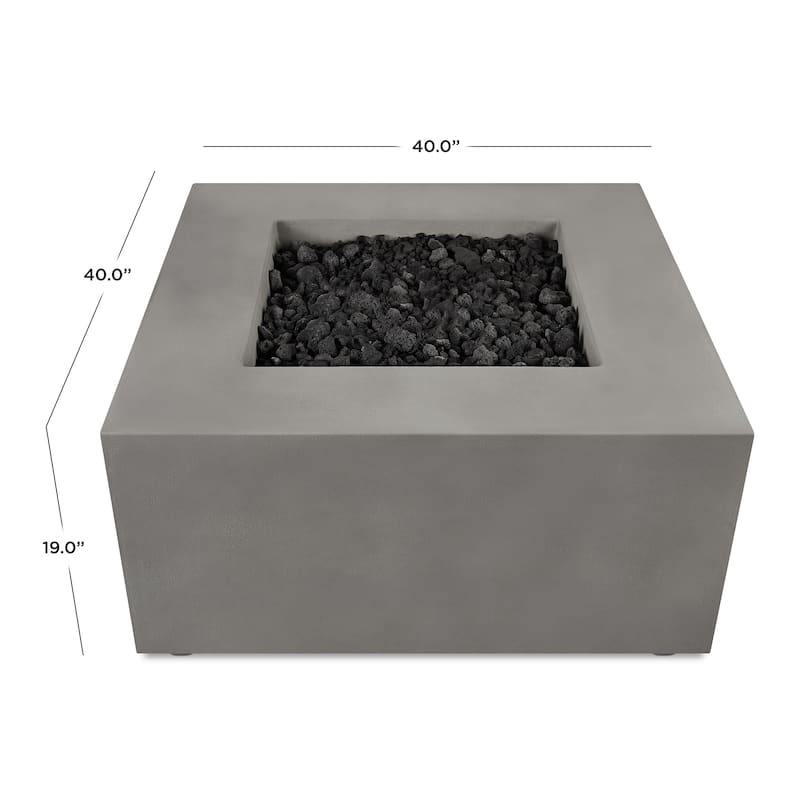 Provo Casual Square Propane Fire Table in Flint by Jensen Co