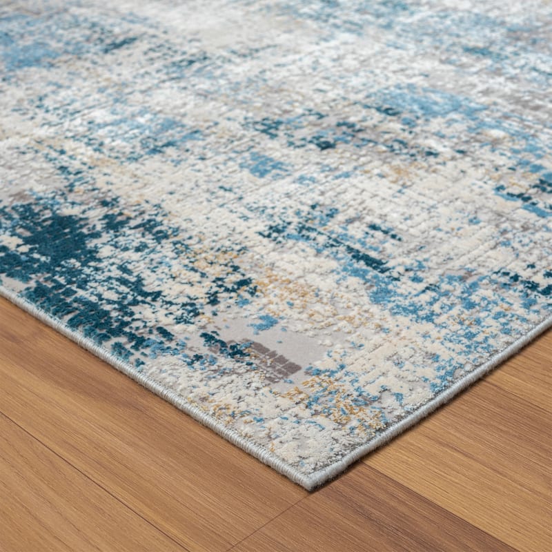 Sevita Gray/Blue Abstract Area Rug