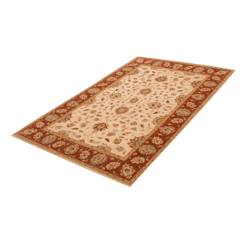 ECARPETGALLERY Hand-knotted Jamshidpour Ivory Wool Rug - 6' 3" x 10' 2"