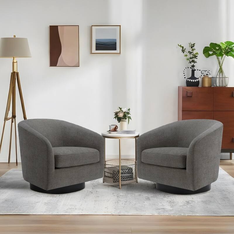 UIXE 360° Swivel Barrel Accent Chair Armchair For Living Room