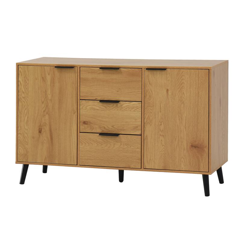 Sideboard Buffet Cabinet with 3 Drawers and 2 Doors