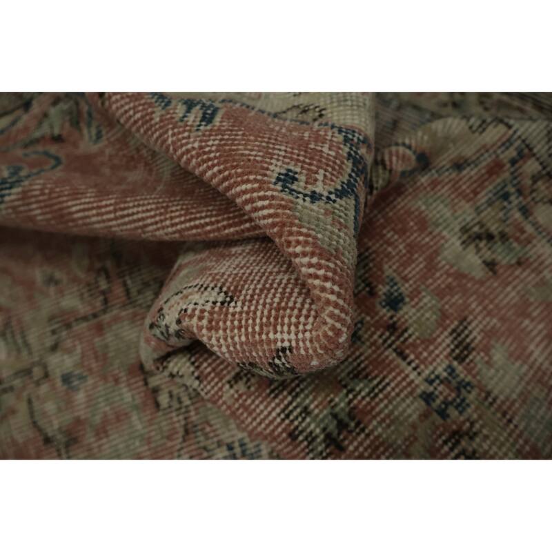 Hand Knotted Oriental 100% Wool Carpet Transitional Floral Pink Anatolian Area Rug - 9' 9'' X 5' 6''