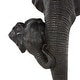 preview thumbnail 5 of 6, Black Polystone Mom and Baby Elephant Decorative Sculpture