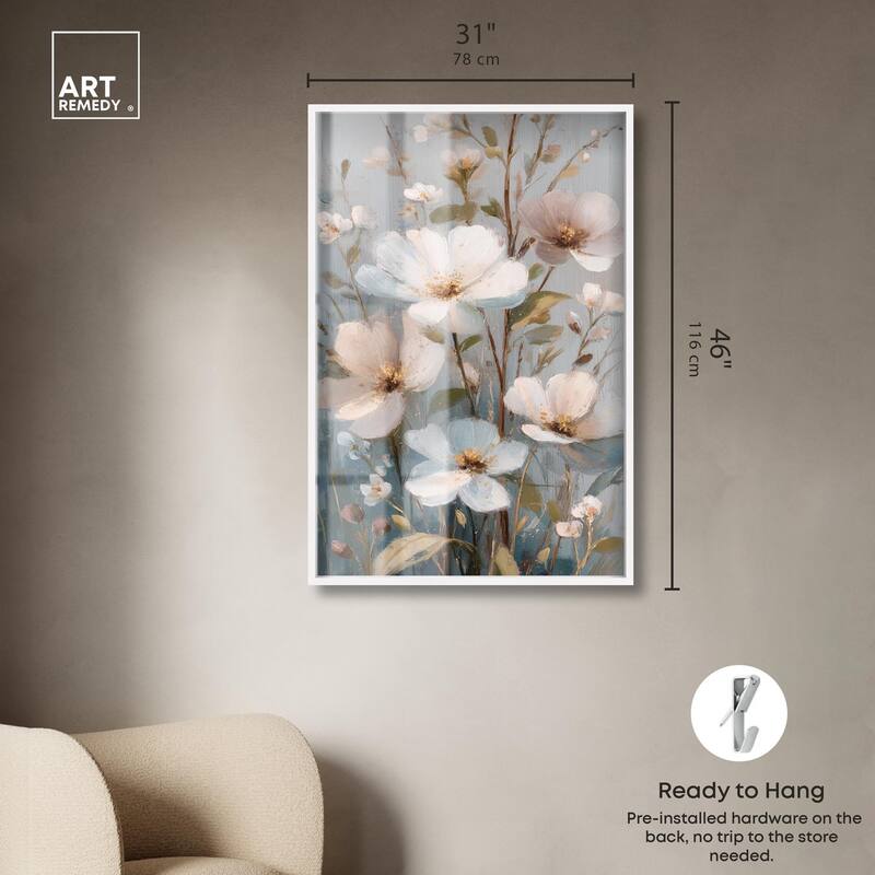 Vintage White Meadow Shadowbox by Art Remedy