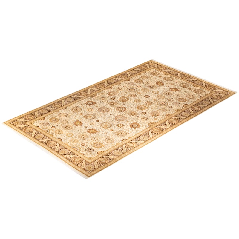 Overton Handknotted Wool Traditional Oriental Ivory Area Rug - 10' x 14'