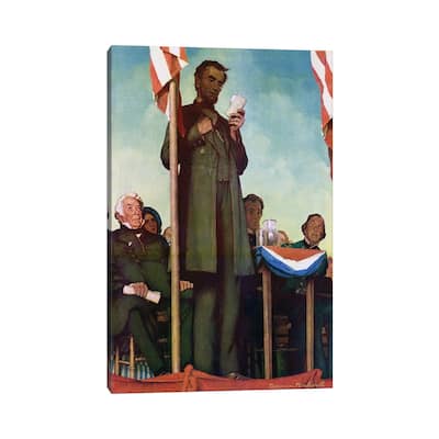 iCanvas "Abraham Lincoln Delivering the Gettysburg Address" by Norman Rockwell Canvas Print