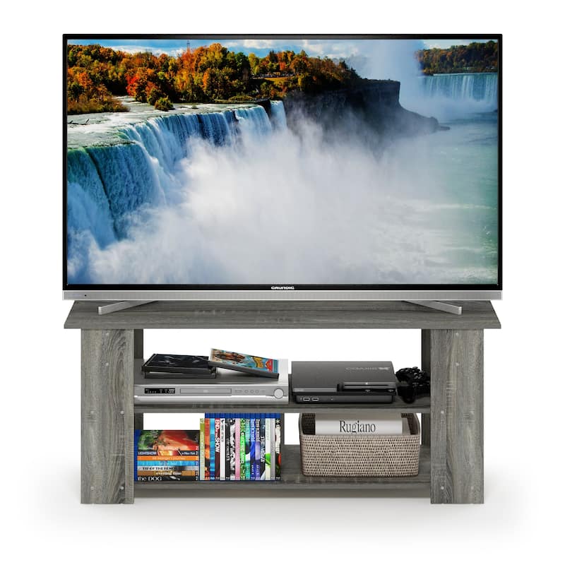 Furinno 15118 JAYA TV Stand Up To 50-Inch, French Oak Grey/Black