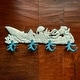 preview thumbnail 7 of 8, Cast Iron Sealife Plaque With Coral Hooks - Coastal Wall Decor - 5.75 X 15.5 X 2 inches