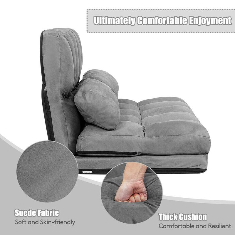 Costway Foldable Floor Sofa Bed 6-Position Adjustable Lounge Couch