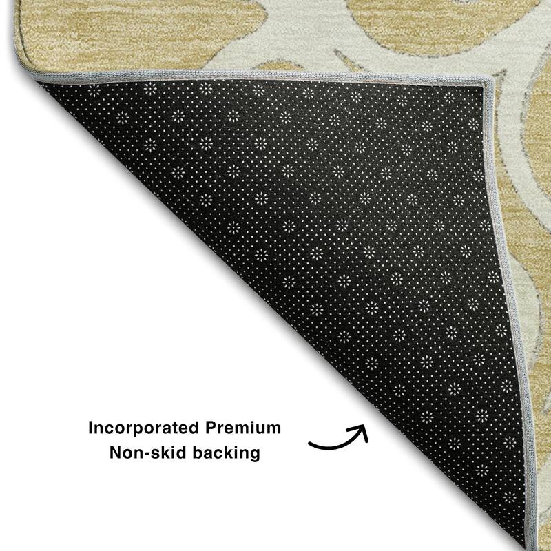 Premium Washable Super Soft Transitional Scroll Mayfield Rug