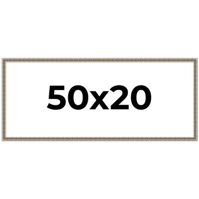 50x20 Frame Silver Versailles Ornate Solid Wood Picture Frame | 1 Inch