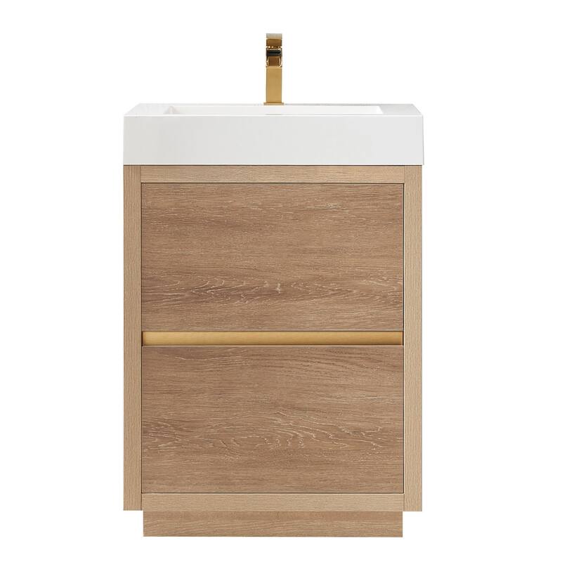 Huesca 24" Single Sink Bath Vanity with White Sink Top, no Mirror