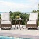 preview thumbnail 2 of 46, EROMMY Outdoor 3 Pieces Swivel Rocker Patio Chair Sets with Glass Table, All-Weather Wicker & Thickened Cushions for Backyard
