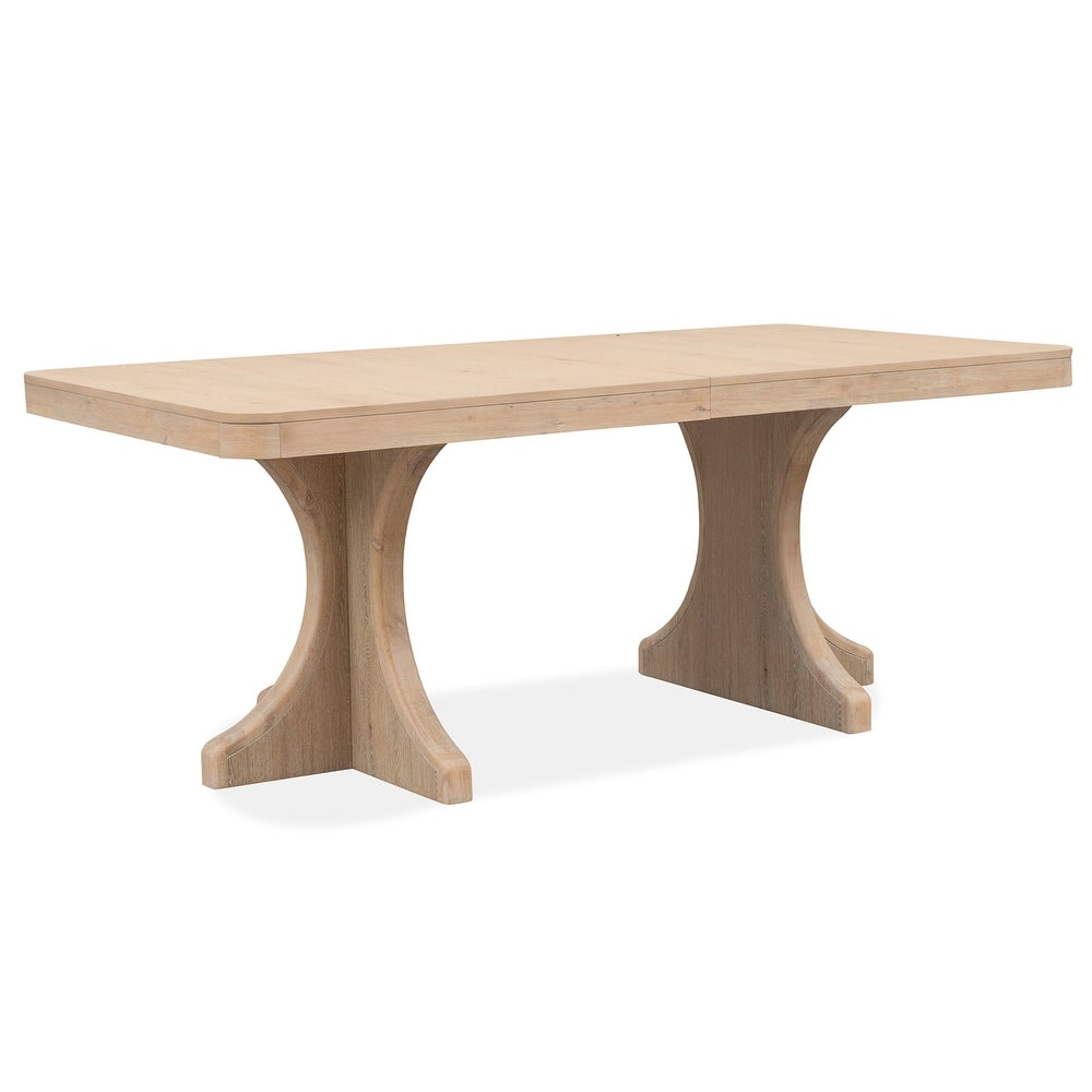 Magnussen Home Somerset Butternut Extendable Trestle Dining Table - 40''W x 76''D x 29.75''H